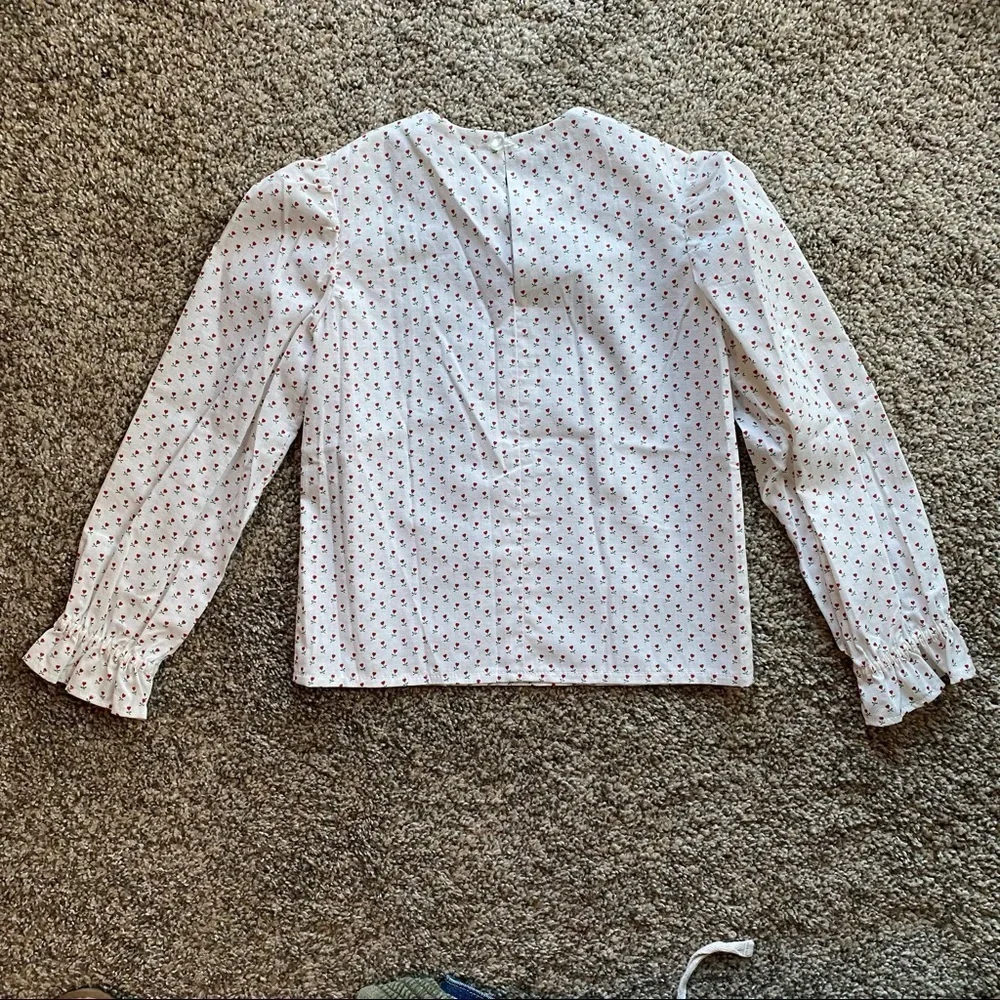 Vintage Cottagecore Handmade Floral Long Sleeve Top Sz 5T